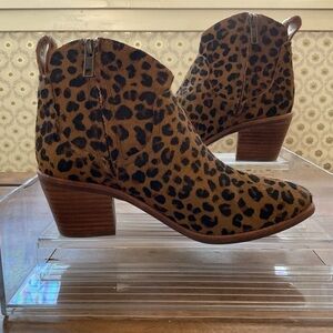 Lucky Brand Brown Leopard Ankle Booties